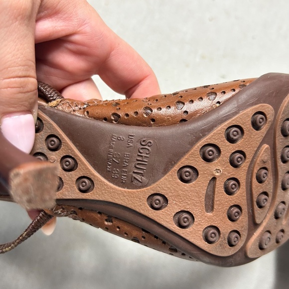 Schultz Women’s Size 8 Brown Leather Slingback Heels B - Picture 4 of 6